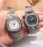 Copy Patek Philippe Nautilus Stainless Steel Quartz Watches 33mm Ladies